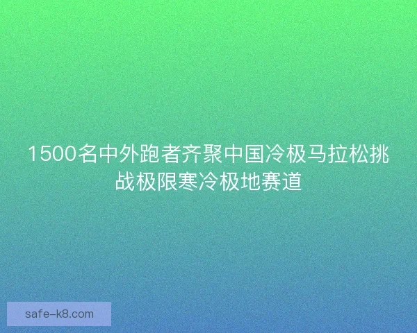 1500名中外跑者齐聚中国冷极马拉松挑战极限寒冷极地赛道
